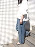 SIDE PLEATED DENIM PANTS / Y243-31045-3 /【 BLUE 】